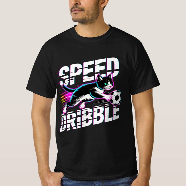 Epic Speed of Dribble Cat For Soccer Fans T-Shirt (Vorderseite)