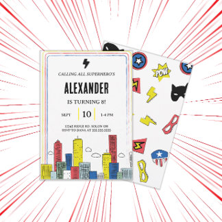 Epic Superhero Einladung | Boys Comic Book Party