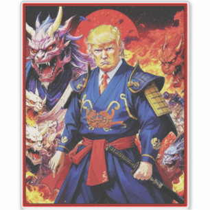 Epic Trump Samurai Anime Aufkleber