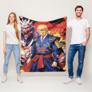 Epic Trump Samurai Anime Fleecedecke