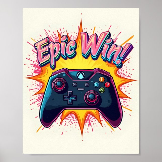 Epic Win Game Controller Poster (Vorne)