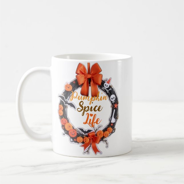 Épice citrouille et Vibes d'Halloween Mug (Gauche)