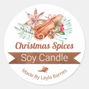 Épices de Noël Parfumé Soy Candle Étiquette
