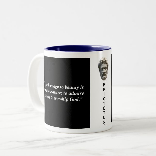 Epictetus Custom Quote Stoic Philosophie Mug Zweifarbige Tasse (Vorderseite Links)