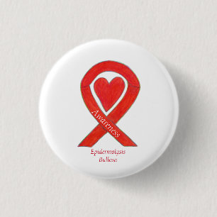Epidermolysis Bullosse Awareness Heart Ribbon Butt Button