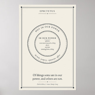 Epiktets Dichotomie der Kontrolle Stoische Kreise Poster
