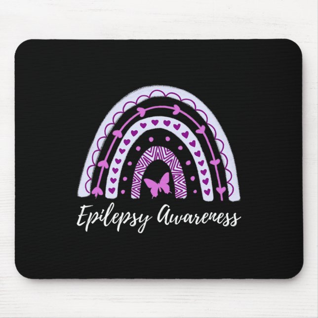 Epilepsie Awareness Boho Rainbow Mousepad (Vorne)