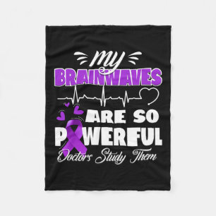 Epilepsie Awareness Brain Waves Epileptic Warrior  Fleecedecke