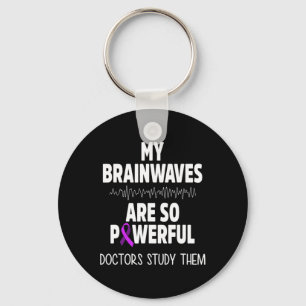 Epilepsie Awareness Brain Waves Epileptic Warrior Schlüsselanhänger