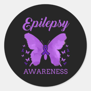 Epilepsie Awareness Butterfets Epilepsy Runder Aufkleber