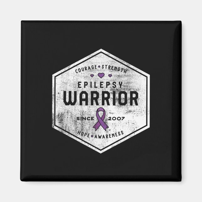 Epilepsie Awareness Epilepsy Warrior Seit 2007 Magnet (Vorne)