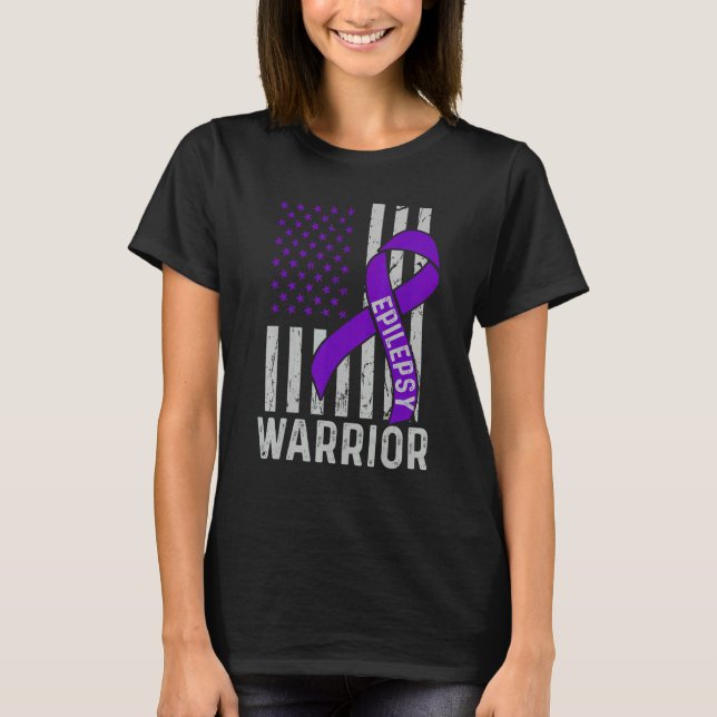 Epilepsie Awareness Epileptic Warrior Survivor T-Shirt (Vorderseite)