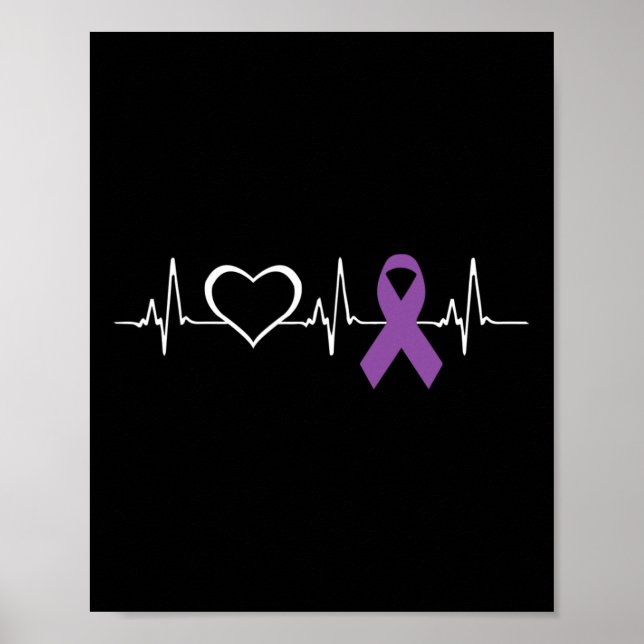 Epilepsie Awareness Herzbit Ribbon Poster (Vorne)