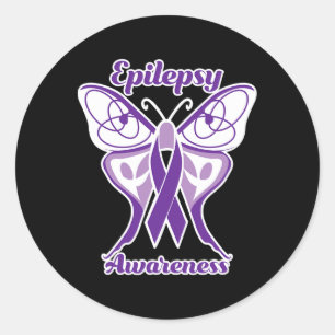 Epilepsie Awareness Lila Day Butterfly Epilepsie Runder Aufkleber
