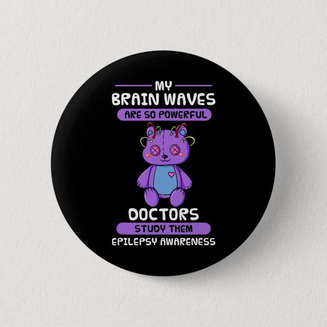Epilepsie Awareness Lila Epileptic Brain Epilepsi Button (Vorderseite)
