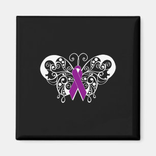 Epilepsie Awareness Lila Ribbon Butterfly Magnet
