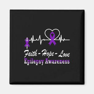 Epilepsie Awareness Lila Ribbon Epilepsy Christian Magnet