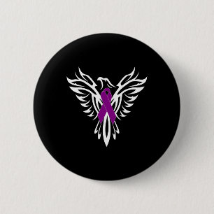 Epilepsie Awareness Lila Ribbon Phoenix Button