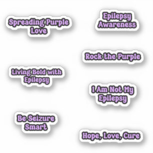 Epilepsie Awareness Lila Text Sticker Pack