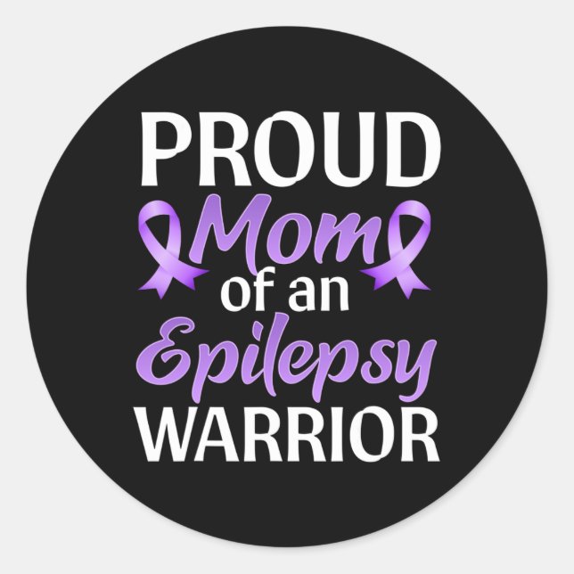 Epilepsie Awareness Monat Proud Mama einer Epileps Runder Aufkleber (Vorderseite)