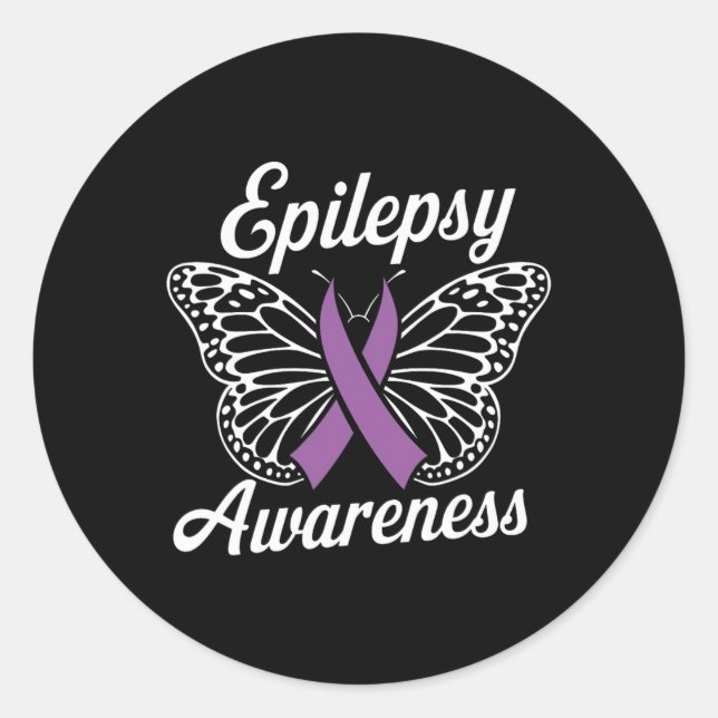 Epilepsie Awareness Montag Lila Multibbon-Advocate Runder Aufkleber (Vorderseite)