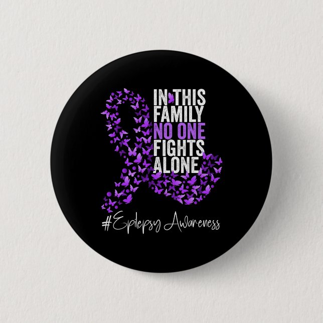Epilepsie Awareness Montag Lila Schleife Button (Vorderseite)