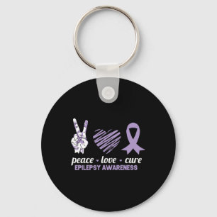 Epilepsie Awareness Peace Liebe Cure Ribbon Schlüsselanhänger