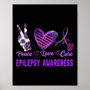 Epilepsie Awareness Peace Liebe Heilung Lila Gesch Poster