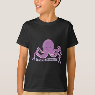 Epilepsie Awareness Ribbon Octopus T-Shirt