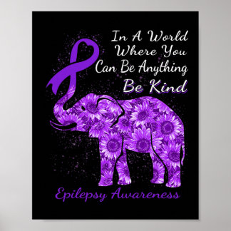 Epilepsie Awareness Sonnenblumen Elefanten sind fr Poster