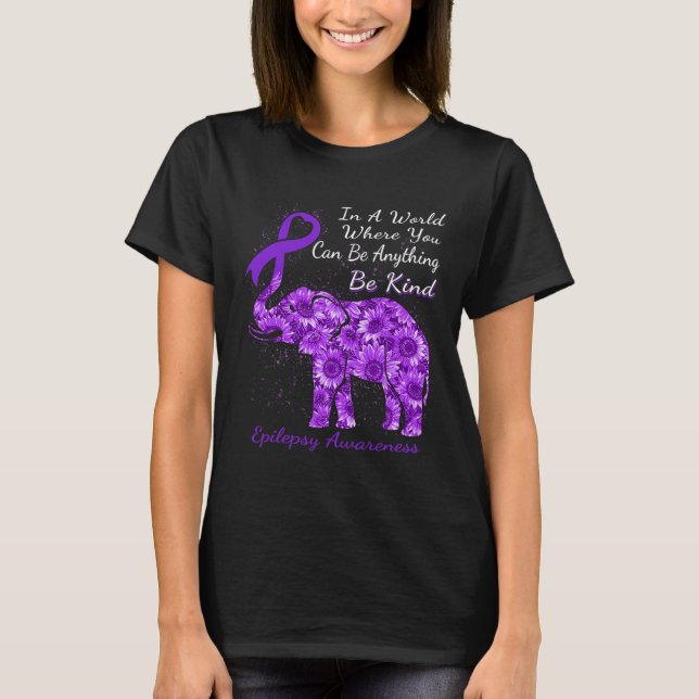 Epilepsie Awareness Sonnenblumen Elefanten sind fr T-Shirt (Vorderseite)