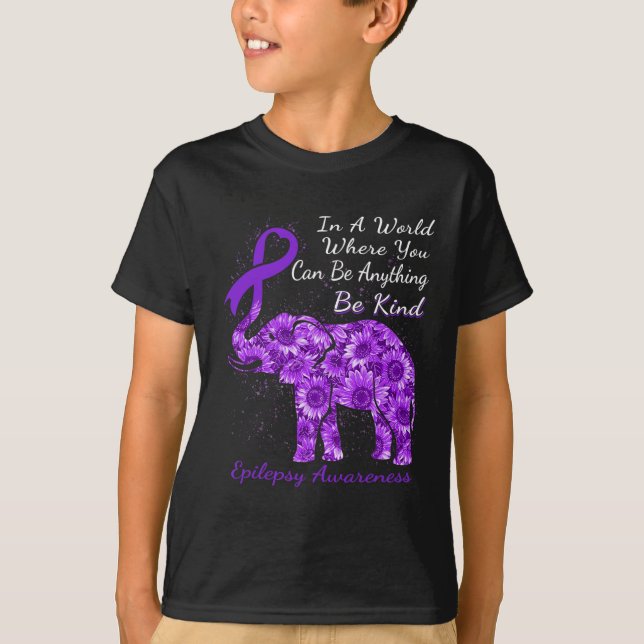 Epilepsie Awareness Sonnenblumen Elefanten sind fr T-Shirt (Vorderseite)