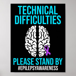 Epilepsie Awareness Technical Epileptic Warrior Su Poster