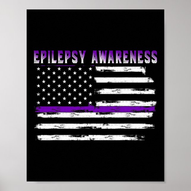 Epilepsie Awareness Usa Flag American Epilepsy Sup Poster (Vorne)