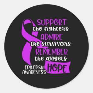 Epilepsie Bewusstsein Admire Epileptic Warrior Sur Runder Aufkleber