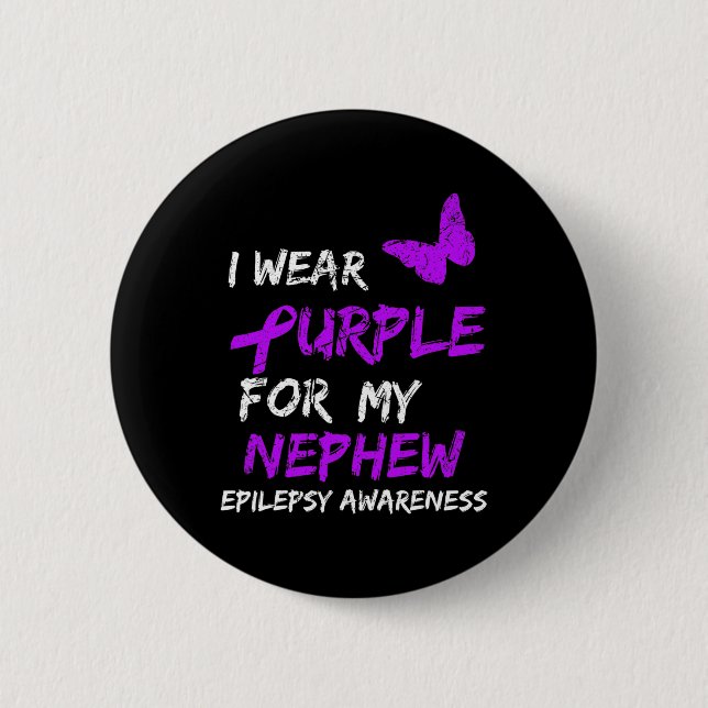Epilepsie Bewusstsein, das ich für mein Nephew Rib Button (Vorderseite)