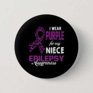 Epilepsie Bewusstsein, das ich Lila für mein Niece Button