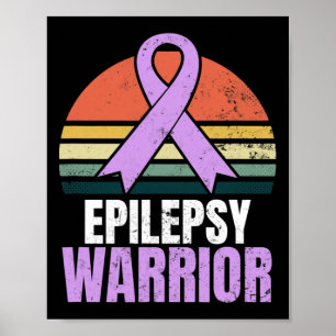 Epilepsie Bewusstsein Design Vintag Retro Sunset G Poster