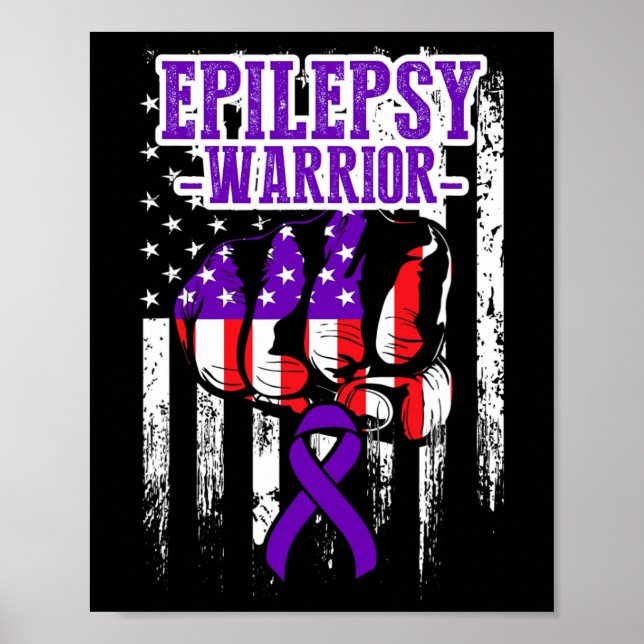 Epilepsie-Bewusstsein Epileptischer Krieger Überle Poster (Vorne)