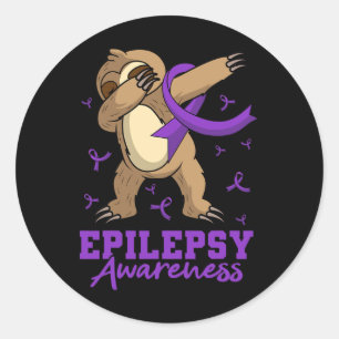 Epilepsie-Bewusstsein Faultier Dabbing Epileptiker Runder Aufkleber