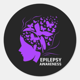 Epilepsie-Bewusstsein für Frauen Runder Aufkleber