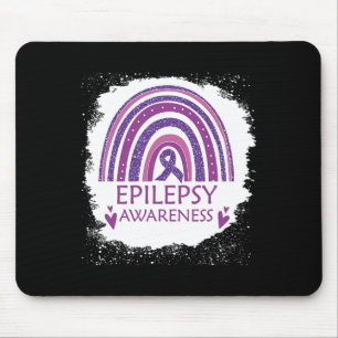 Epilepsie Bewusstsein gebleicht Rainbow Lila Ribbo Mousepad