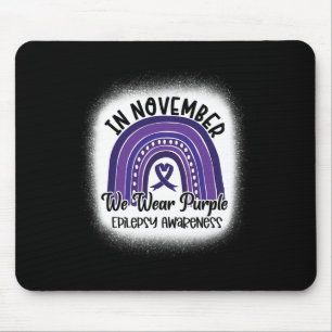 Epilepsie Bewusstsein gebleicht Rainbow Lila Ribbo Mousepad