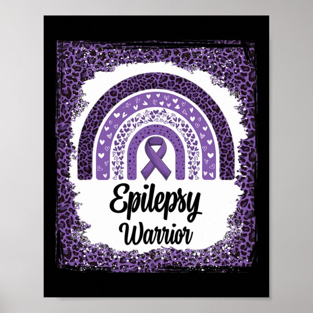 Epilepsie Bewusstsein gebleicht Regenbogen Leopard Poster (Vorne)