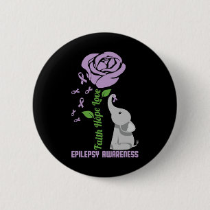 Epilepsie Bewusstsein Glaube Hoffnung Liebe Blume  Button