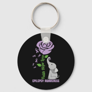 Epilepsie-Bewusstsein Glaube Hoffnung Liebe Blume Schlüsselanhänger