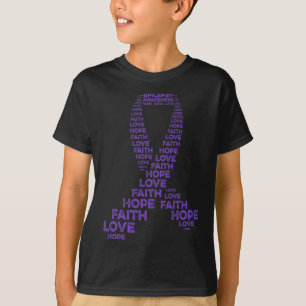 Epilepsie Bewusstsein Hoffnung Glaube Liebe Lila R T-Shirt