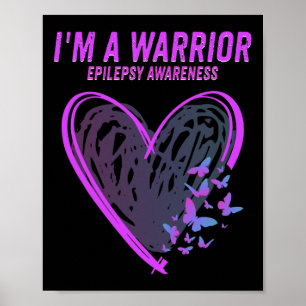 Epilepsie Bewusstsein, ich bin ein Krieger-Herzsch Poster