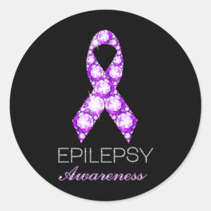 Epilepsie-Bewusstsein Lila Band Epilepsie-Bewussts Runder Aufkleber