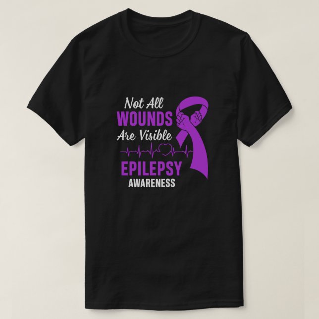 Epilepsie Bewusstsein Lila nicht alle Wunden sind  T-Shirt (Design vorne)